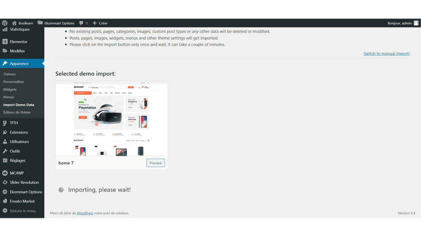Importer la démo 9 snapshot7 1