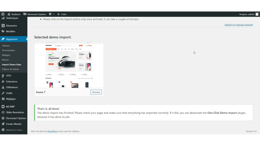 Importer la démo 10 snapshot8 1
