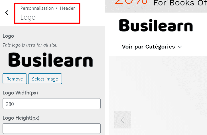 Etape #2 : Changement des logos 1 changement logo