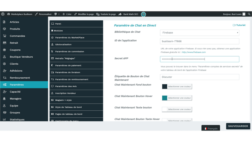 Configurer le Live Chat 16 snapshot16